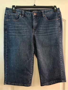 Nine West Women's Dark Blue Denim Bermuda Shorts 10